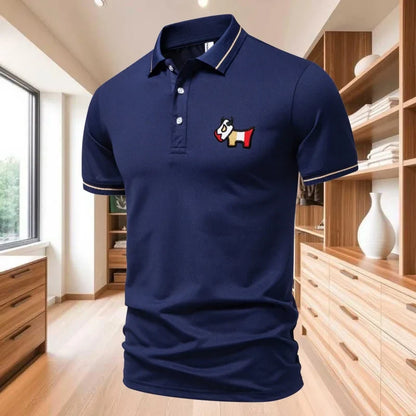 New men's T-shirt classic short sleeved polo shirt summer top casual T-shirt button collar oversized casual polo shirt