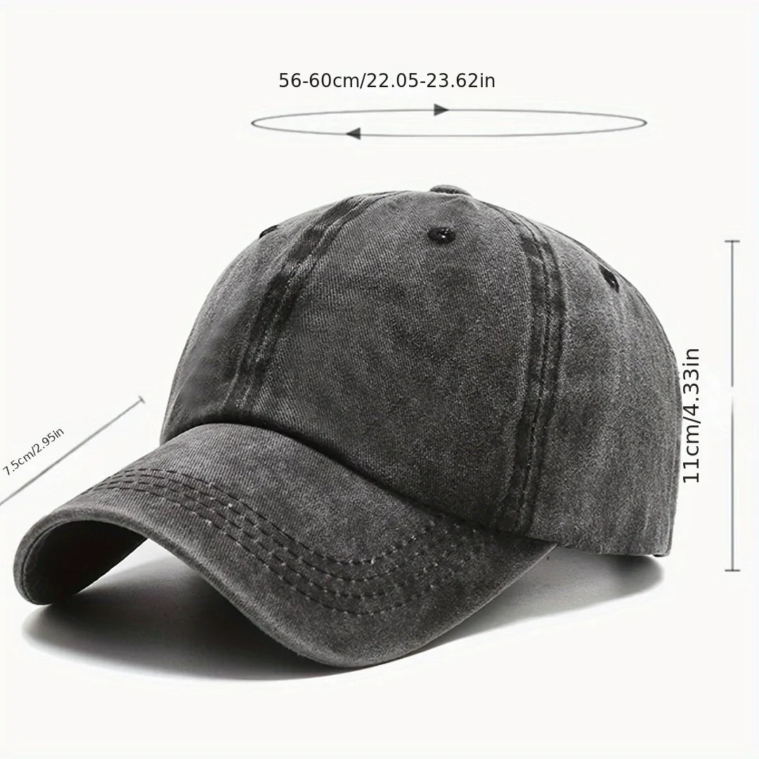 Solid Washed Denim Baseball Cap Vintage Unisex Cotton Sport Hat Outdoor Soft Top Breathable Versatile Sunshade Caps Women Men