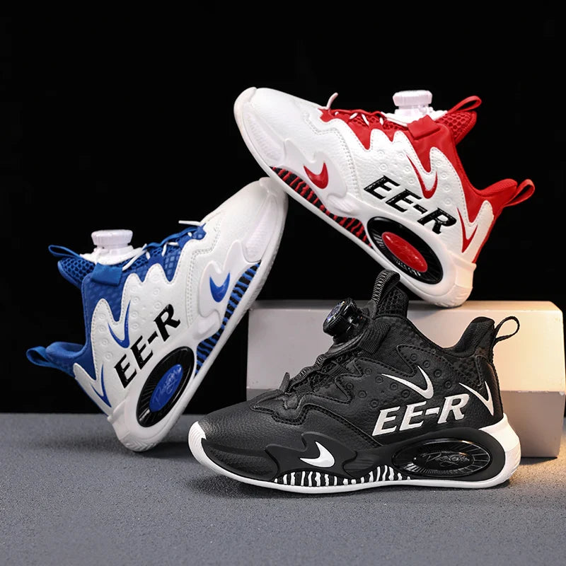 Children's basketball shoes, teenagers' ankle shoes in autumn and winter, boys' casual shoes and outdoor running shoes