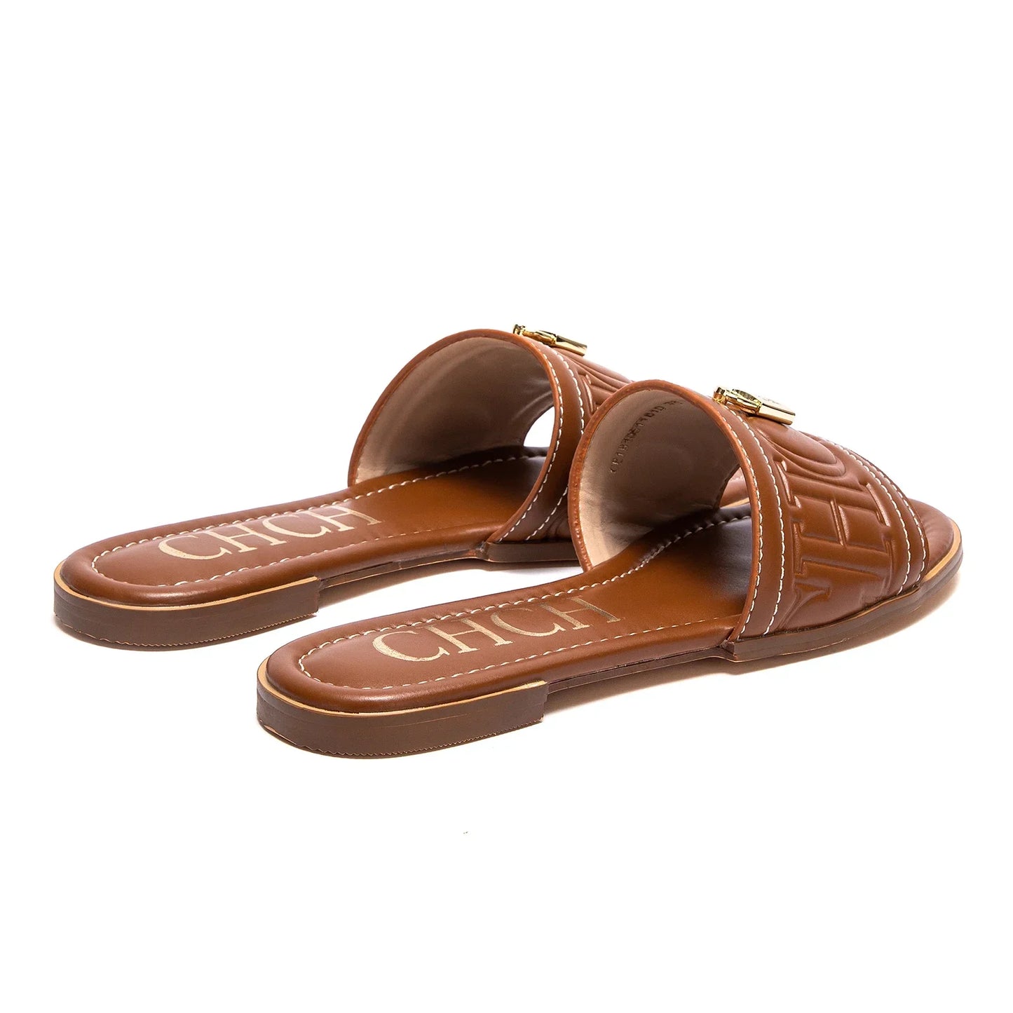 Woman Flat Shoes Summer New Solid Color Embossed Sandals Simple Fashion Slippers For Girl Students Shoes