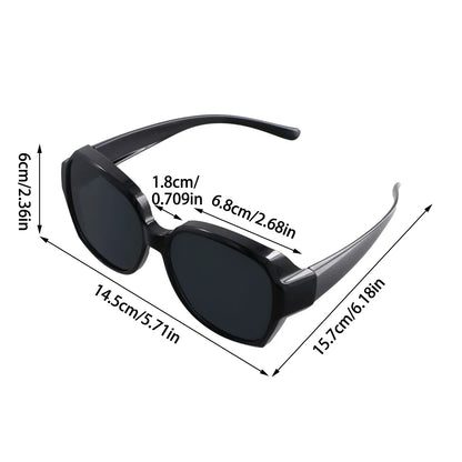 For Driving Riding That Can Be Worn over Other Glasses Wrap Around Square Shades Fit Over Glasses Sunglasses Polarized
