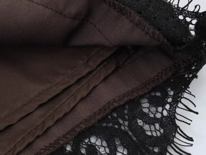 Summer Women Elegant Satin Silk Lace Fringe Mini Skirt High Waist Slim Anti-light Safety Bottoming Half Slip Underskirt 3 Colors