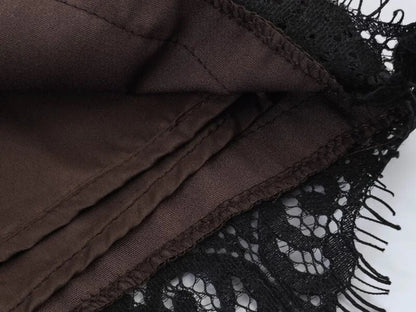 Summer Women Elegant Satin Silk Lace Fringe Mini Skirt High Waist Slim Anti-light Safety Bottoming Half Slip Underskirt 3 Colors