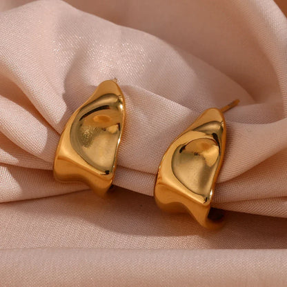 Hot-Selling Geometric Trapezoid Shape Creole Stainless Steel Earrings For Woman Unusual Earrings Women's Ear Creoles