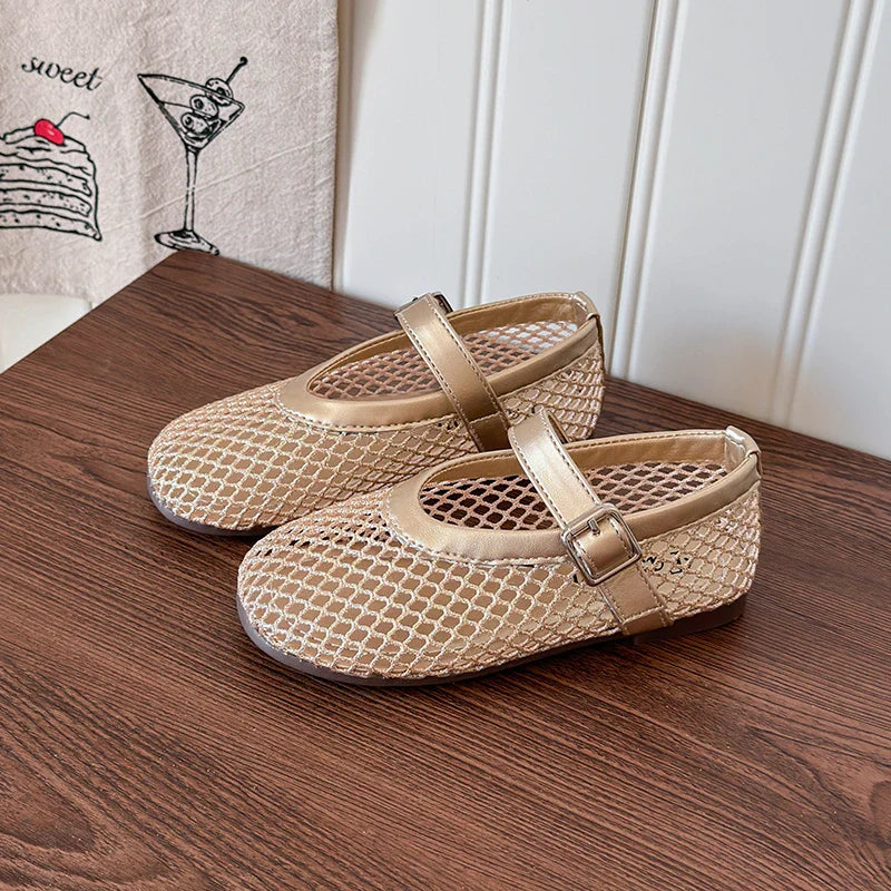 Summer Girl's Sandals Hollow Out Hook-loop Casual Chic Kid's Flat Shoe Solid Colors Anti-slip Daily Versatile Children Shoes