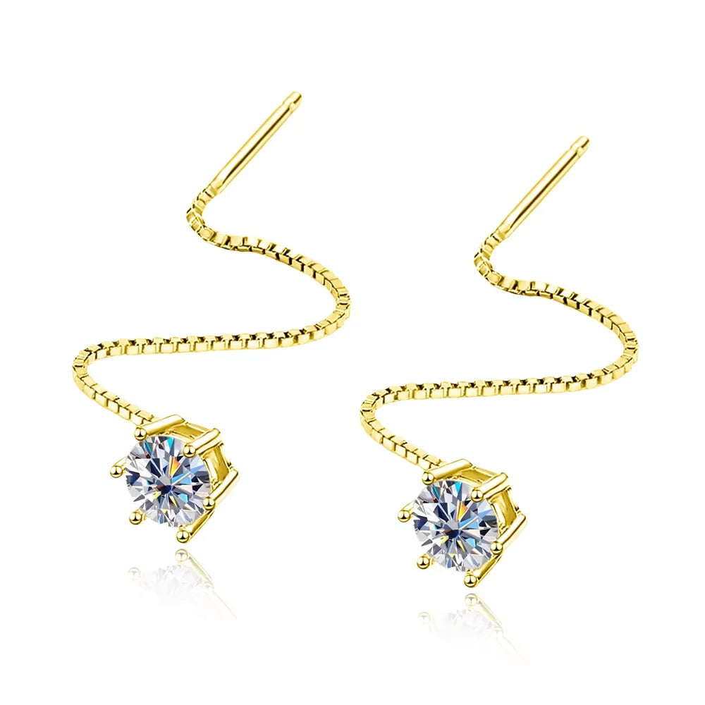 D VVS Moissanite Diamond Earring with GRA s925 Sterling Silver Ear Wire plated 18k White Gold Luxury Earrings for Women
