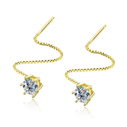 D VVS Moissanite Diamond Earring with GRA s925 Sterling Silver Ear Wire plated 18k White Gold Luxury Earrings for Women