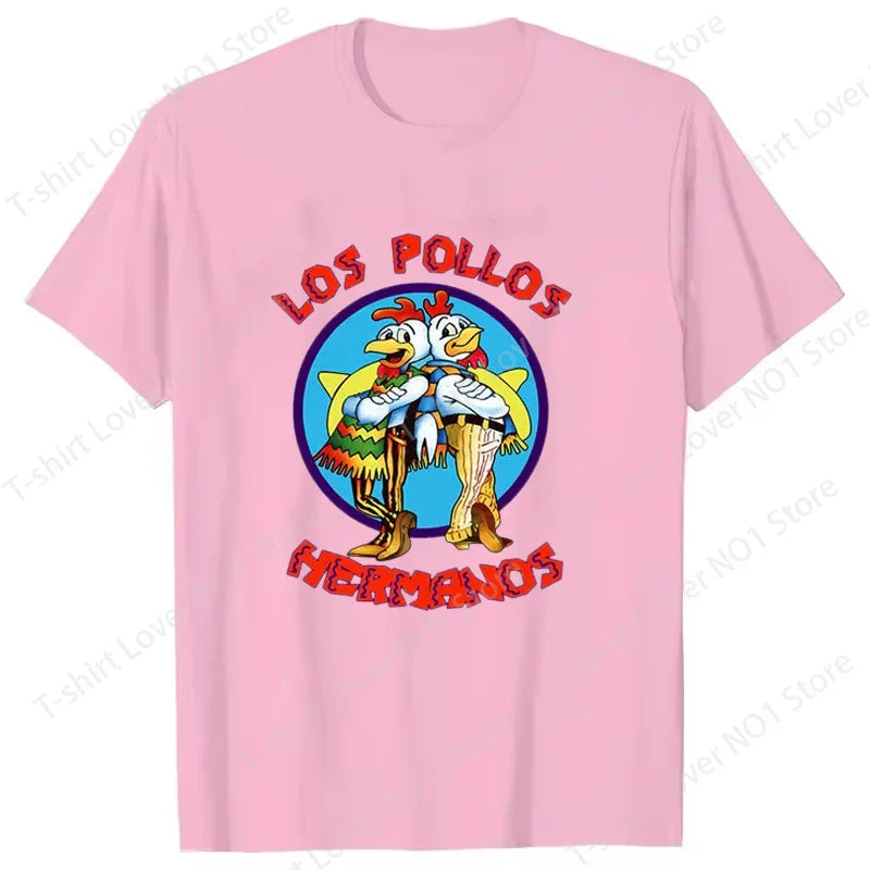 Summer Men's Short Sleeved  Breaking Bad LOS POLLOS Chicken Brothers Printed Casual T-shirt for Women Men High Quality t shirts
