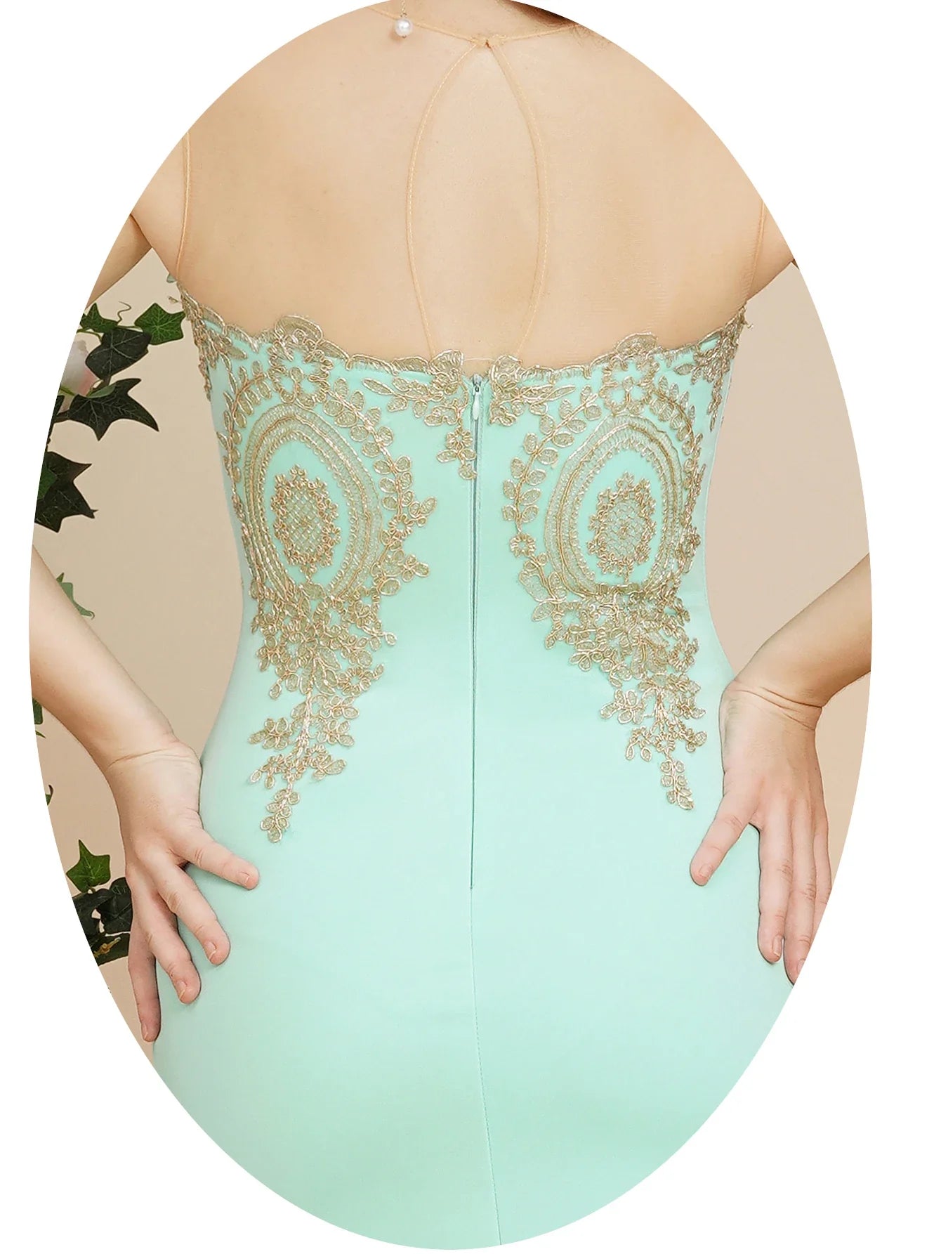 2024 Hot Sale Gold Appqulies Sweetheart Illusion Wedding Guest Gown Elegant Bridesmaid Dresses Maxi Floor Length Mermaid Gowns