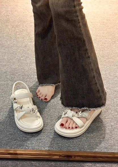 New Arrival Kids Sandals Children's Design Hollow-out Casual Sandals Soft Flat Strappy Sandals Girls Cute Bowknot Beach Shoes