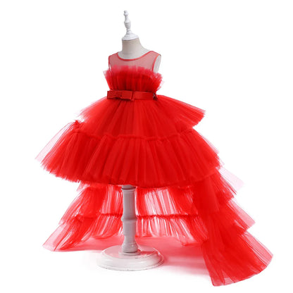 Elegant Tulle Bridesmaids Party Girls Dresses Summer Baptism Birthday Wedding Prom Princess Dress for Girl Christmas Kids Clohes