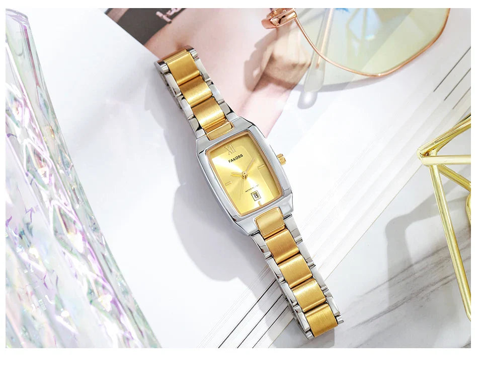 Elegant Women's Watch Fashion Stainless Steel Waterproof Ladies Quartz Wristwatch Luxury Bracelet Watches Date Reloj mujer