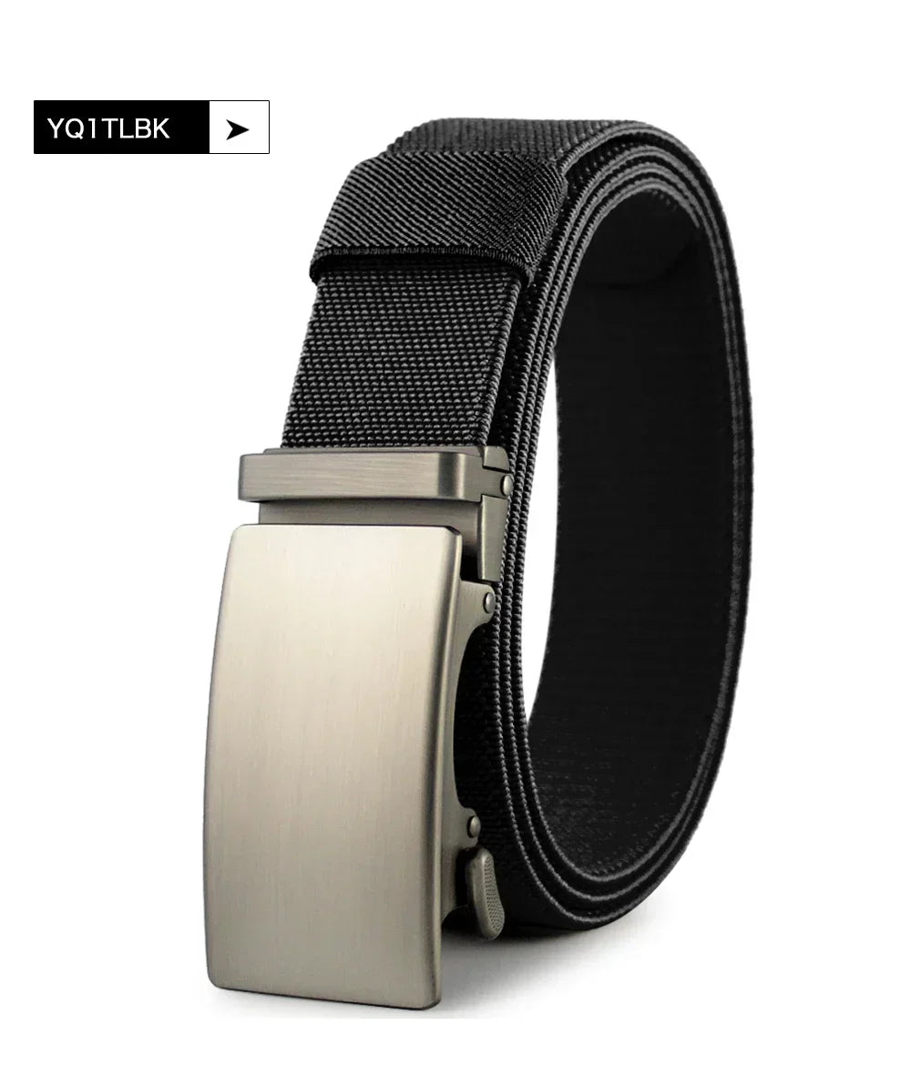 Men Belt Elastic Metal Automatic Buckle Army Outdoor Hunting Tactical Jeans Pants Belt Nylon Breathable Belts 150 Big Size Belts