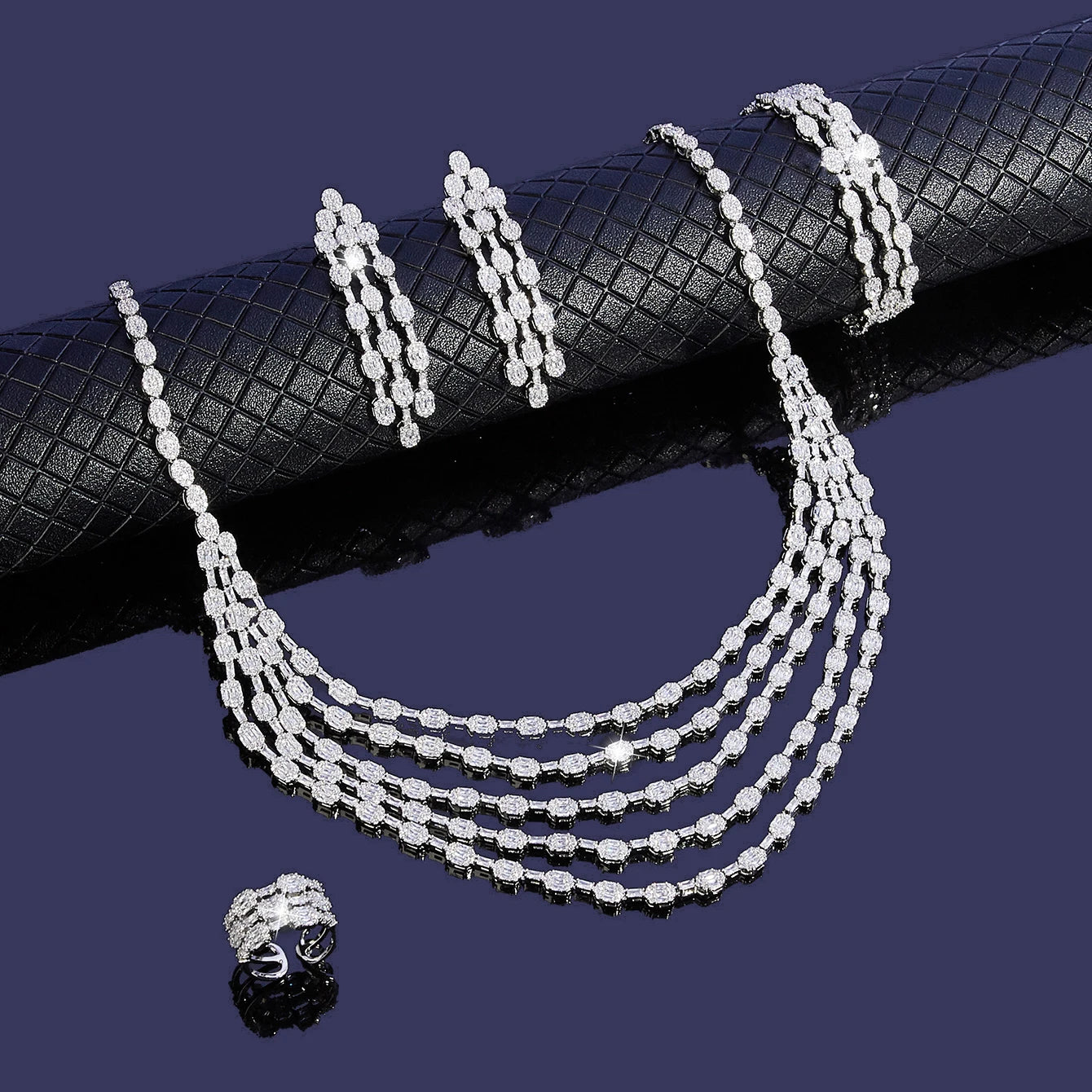 2025 Luxury Jewelry Big Wedding Rings Full Micro Pave Cubic Zirconia Dubai Bridal Popular Jewellery For Engagement Party