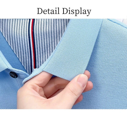100% pure cotton short sleeve polo shirt summer new breathable men's T-shirt high-end brand Paul Pony embroidered business top