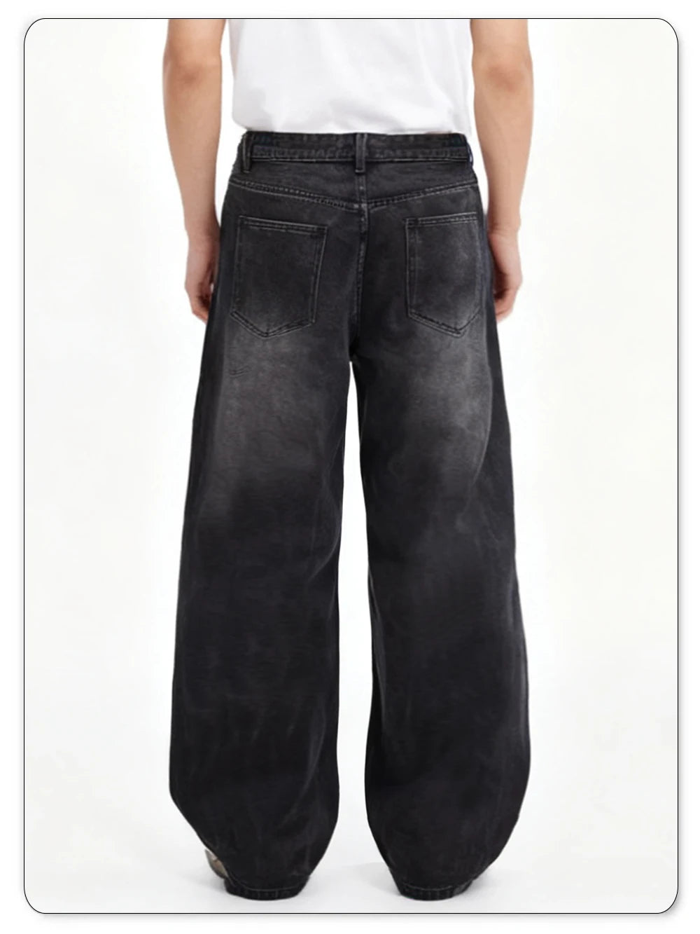 Calças jeans masculinas de quatro estações Versão coreana Calça casual para estudantes Retrô americano Cinza Preto Larga Solta Perna Reta Calça jeans folgada masculina