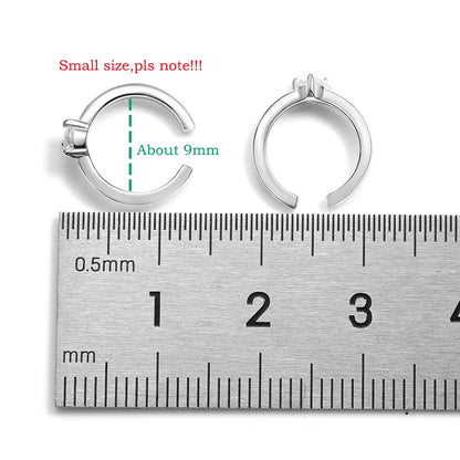 3mm D Color Real Moissanite Clip Earrings for Women Girls Adjustable Jewelry 100% S925 Sterling Silver Plated 18k