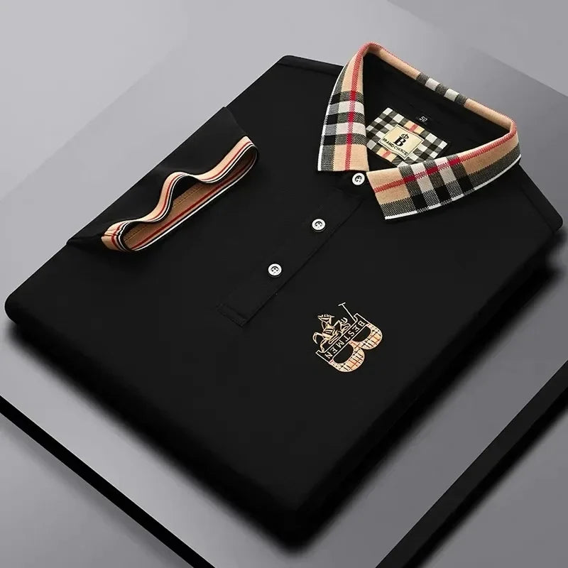 Luxury brand short sleeve men's polo shirt hot selling in summer classic embroidery high-end breathable cotton golf top T-shirt