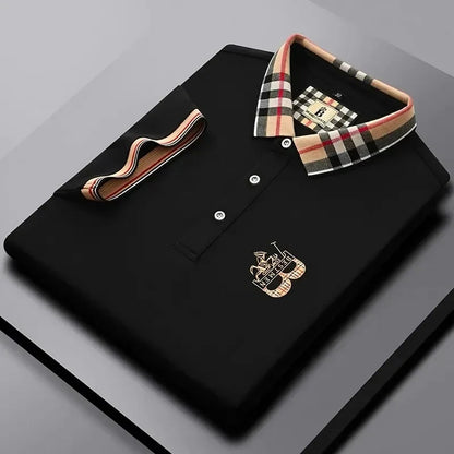 Men's short sleeved luxury brand POLO shirt summer new jacquard design fashionable classic golf top soft breathable T-shirt