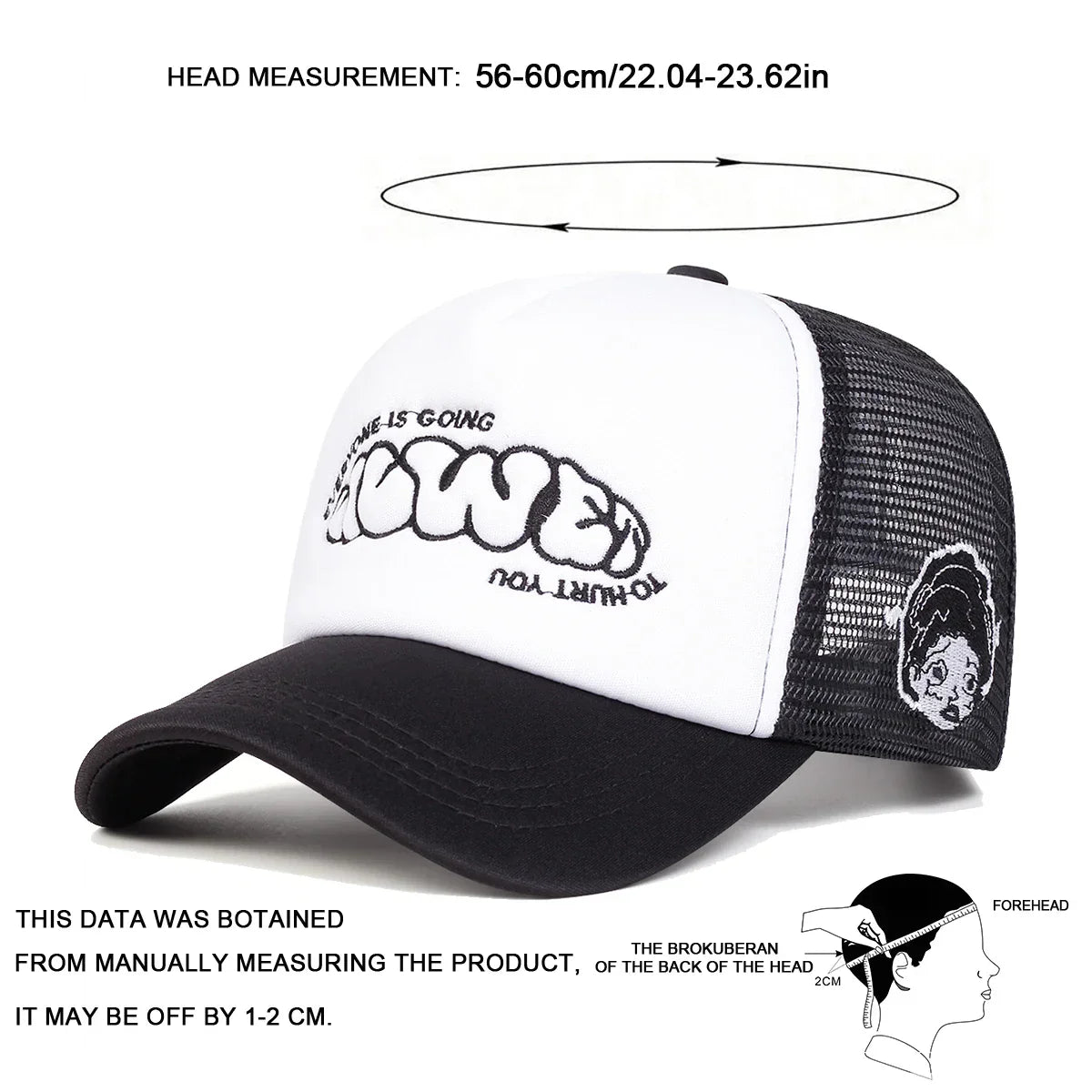 Unisex EVERYONE IS GOING Embroidery Baseball Net Caps Spring and Summer Outdoor Adjustable Casual Hats Hip Hop Hat Sunscreen Hat