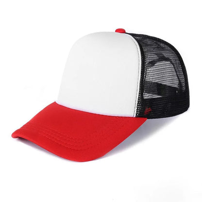 50 Color Unisex SummerTrucker Hat For Adult Net Baseball Cap Men Women Polyester Blank Mesh Adjustable Sun Hat Visor