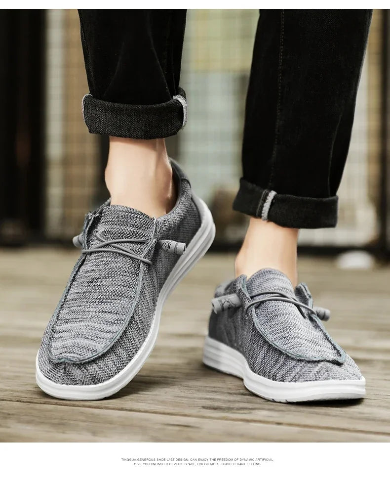 Sapatos de Lona Masculinos Casuais Slip On Alpargatas Homens Moccasins Mocassim Masculino Leve Respirável Tamanho Grande 50