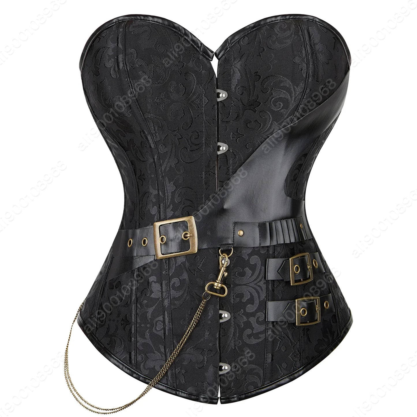 Steampunk Corset Women Plus Size Pirate Corset Top Overbust Halloween Lace Up Costume Gothic Steampunk Corset Metallic Red Brown
