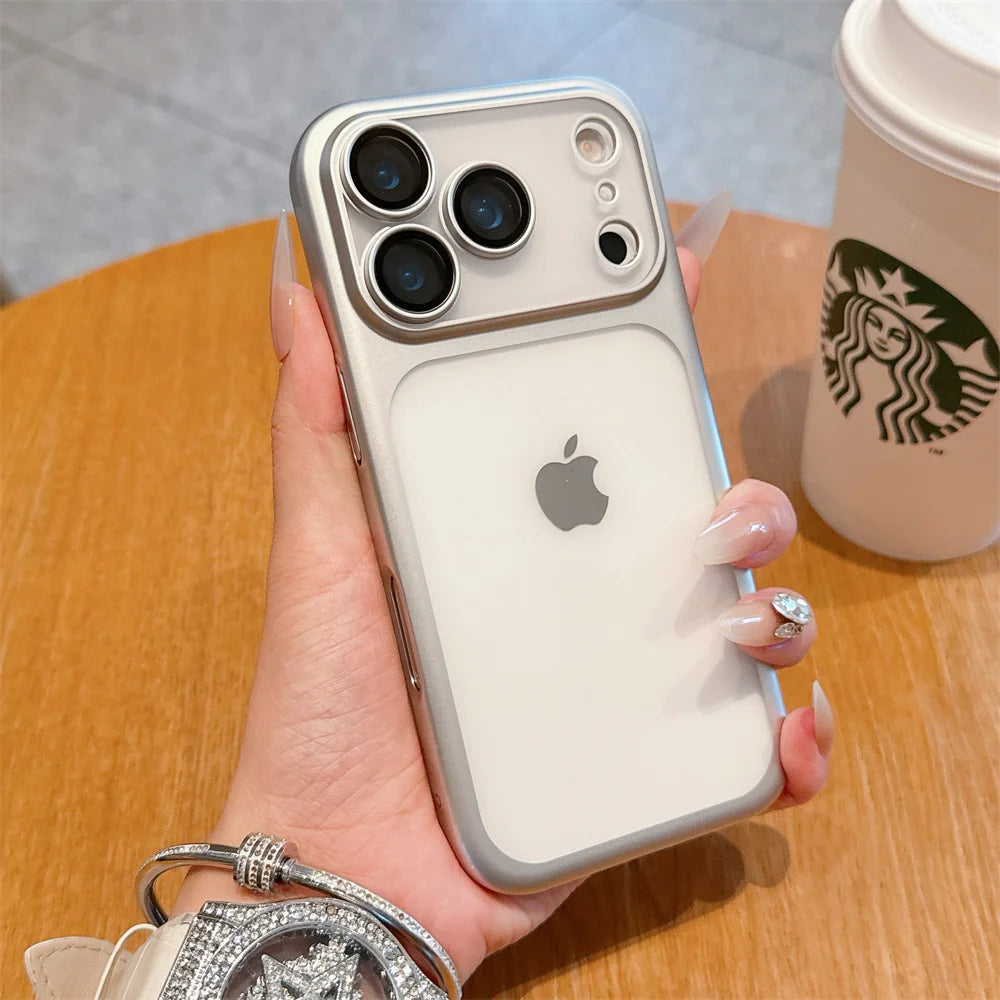 Transparent Matte Phone Case For iPhone 17 Pro Max Full Lens Protection