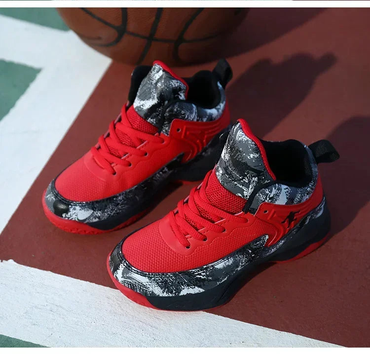 2025 Basketball Shoes for Kids Sneakers New Boys Brand Thick Sole Non-slip Children Sports Shoes Child Boy Basket Trainer Shoes