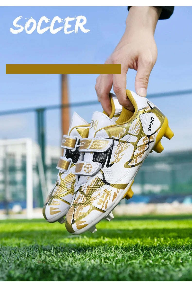 Kids Soccer Shoes Society TF/FG School Football Boots Cleats Grass Sneakers Boy Girl Outdoor Athletic Training Sports Footwear