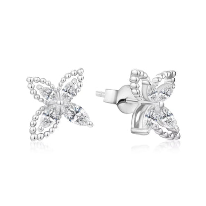 D VVS1 Luxulry Moissanite Earrings for Women Real 925 Sterling Silver Passed Diamond Tester Stud Earrings Anniversary