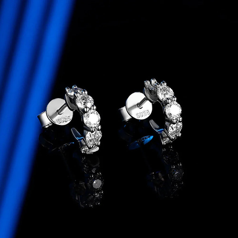 D VVS1 Moissanite Earring s925 Sterling Silver Plated 18k White Gold Fine Jewelry with GRA Wedding Earrings for Women