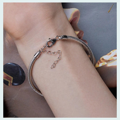 Original 925 Sterling Silver Basic Bracelet Lobster Clip Snake Chains Infinite Love Clasp DIY Jewelry Beads for Women Gift