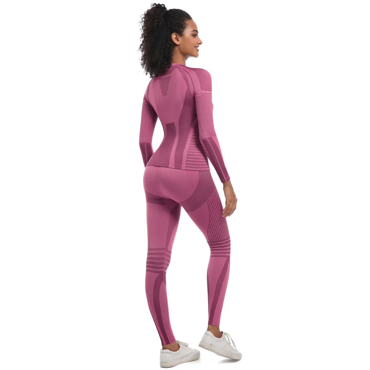 Women Skiwear Set Yoga Set Skiing Underwear Fitness Workout Thermal Gym Ski Snowboarding Running Yoga Exercise Suit Long Johns