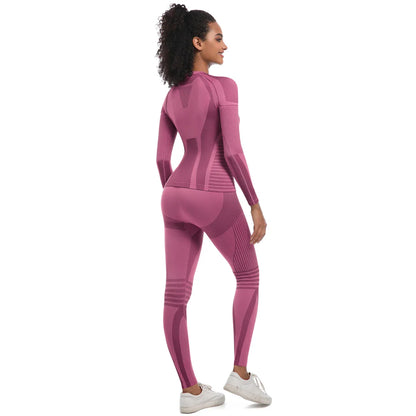 Women Skiwear Set Yoga Set Skiing Underwear Fitness Workout Thermal Gym Ski Snowboarding Running Yoga Exercise Suit Long Johns