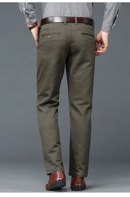 6 Colors Male Autumn Winter Casual Pants Chic Straight Formal Office Luxury Trousers Fashion Elastic Men Business Suit Pants