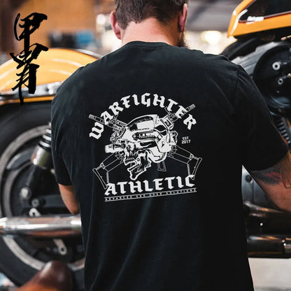 Summer Popular Men's and Women's Physical Training Combat T-shirt High-quality Cotton Military Fan Round Neck Short-sleeved Top