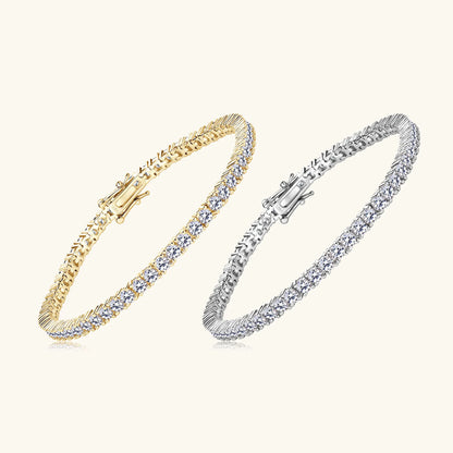 3mm D VVS1 Moissanite Tennis Bracelet S925 Sterling Silver Plated 18k White Gold Diamond Tennis Bracelets for Women