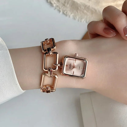 Women Quartz Watch Bracelet Square Dial Quartz Analog Women's Watches Ladies Wristwatch Elegant Female Clock Montre
