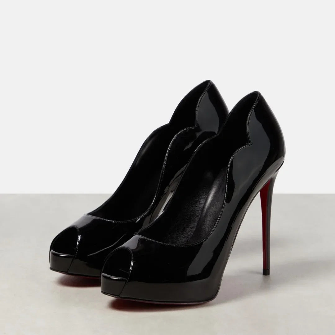 Patent Leather Stiletto High Heels Hot Chick Platform Sandals Sexy Peep Toe Large Size Sexy Party Women's Shoes Sandalias Mujer