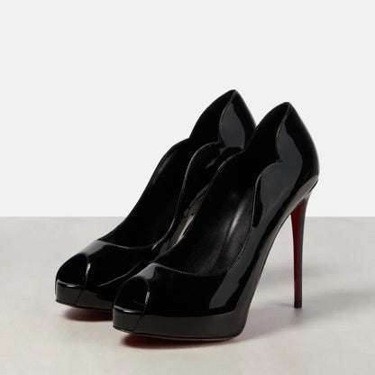 Patent Leather Stiletto High Heels Hot Chick Platform Sandals Sexy Peep Toe Large Size Sexy Party Women's Shoes Sandalias Mujer