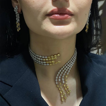 Trendy 4PCS Luxury Turquoise Statement Jewelry Sets For Women Wedding Cubic Zircon Indian African Dubai Bridal Necklace