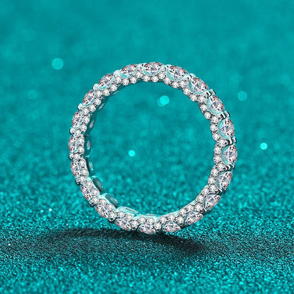3mm Moissanite Ring Sterling Silver 925 with Gold Plated Wedding Engagement Eternity Band Patry Luxury Jewelry for Women