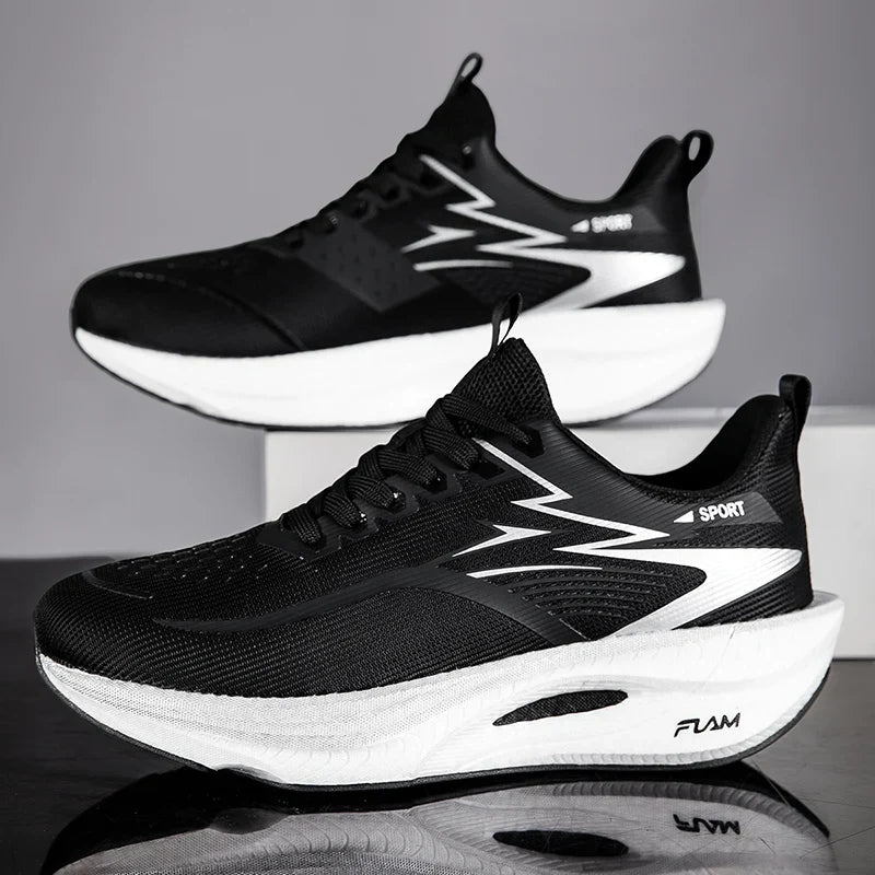 Men Sports Running Shoes Carbon Board Air Cushion Breathable Lightweight Women's Comfortable Athletic Nonskid Sneakers