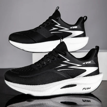 Men Sports Running Shoes Carbon Board Air Cushion Breathable Lightweight Women's Comfortable Athletic Nonskid Sneakers