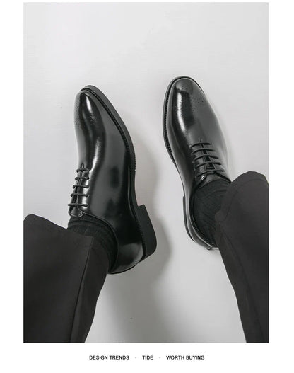 Men's Dress Shoes Trend Wedding Social Casual Leather Men Office Casual Business Shoes High Quality Formal Oxford Shoes Male