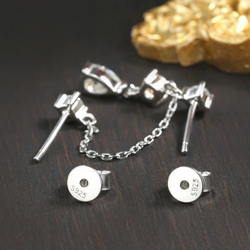 D VVS1 Moissanite Earrings for Women GRA Certified Pear Cut Pendant Tassel Earring Solid s925 Silver Dainty Ear Ring