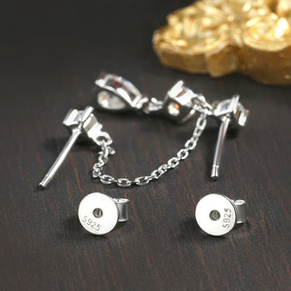 D VVS1 Moissanite Earrings for Women GRA Certified Pear Cut Pendant Tassel Earring Solid s925 Silver Dainty Ear Ring