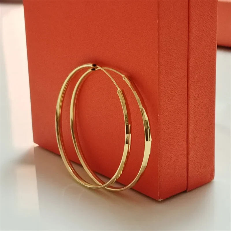 925 Sterling Silver Hoop Earrings For Women 18K Gold Plated Jewelry Dazzling Women's Hoops Earrings Christmas Gifts
