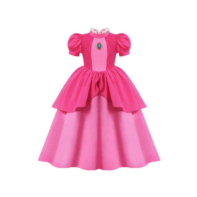 Vestido de Luxo Princesa Branca de Neve com Capa para Meninas Fantasia Infantil Cosplay de Fada Roupa de Carnaval para Crianças Vestido de Halloween